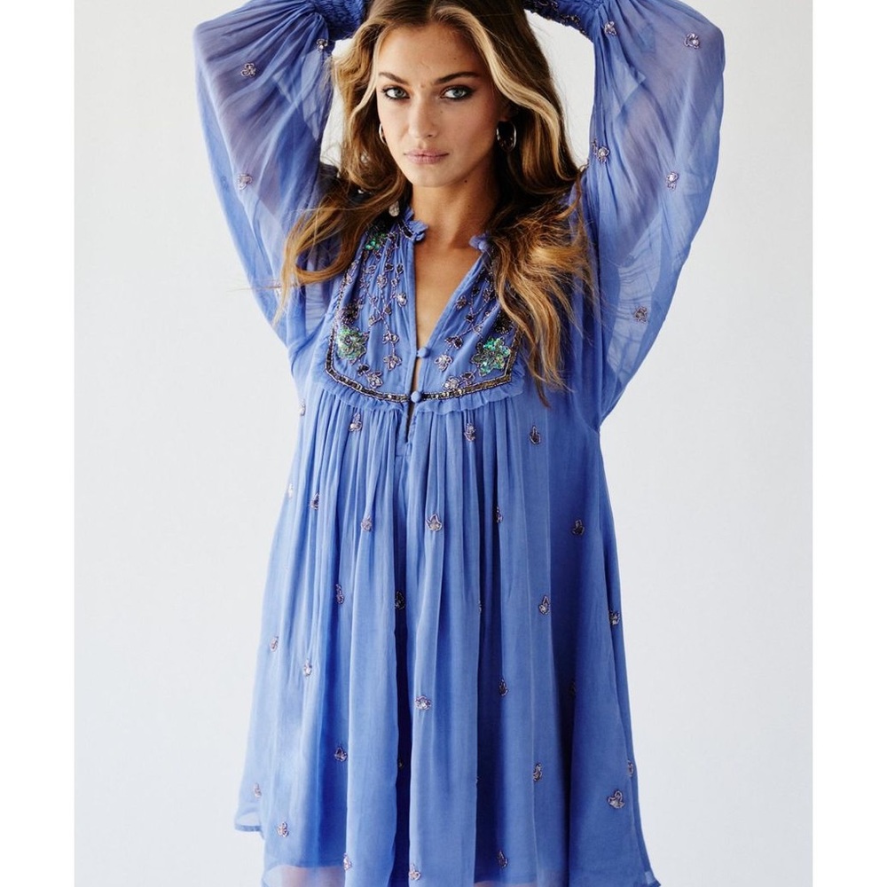 Free People Bali Dress in Blue/Periwinkle